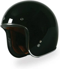 Retro Style Motorcycle Helmet Torc T50 3/4 Sparkle Metallic Black L Large