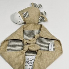 Giraffe Lovey Khaki Gray Stripes Knotted Rattle Know That You Are Loved Security