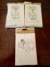 Vintage 70's Baby Girl Announcement Cards 3 packs 36 Cards Hallmark Ambassador