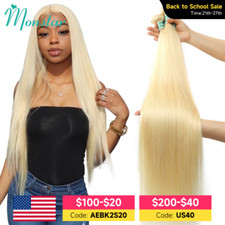 14 inch Honey Color 613 Blonde Straight Brazilian Human Hair Extension for Women