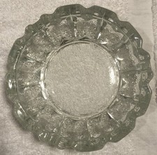 VINTAGE FNG INDONESIA 32% CUT CRYSTAL LEAD 6" ASHTRAY, HEAVY THICK GLASS