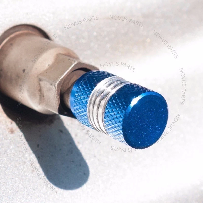 Cubierta de vástago de válvula azul 4 piezas antideslizante polvo de rueda para Jaguar XJR XKR Vanden Plas Foto 3 de 4