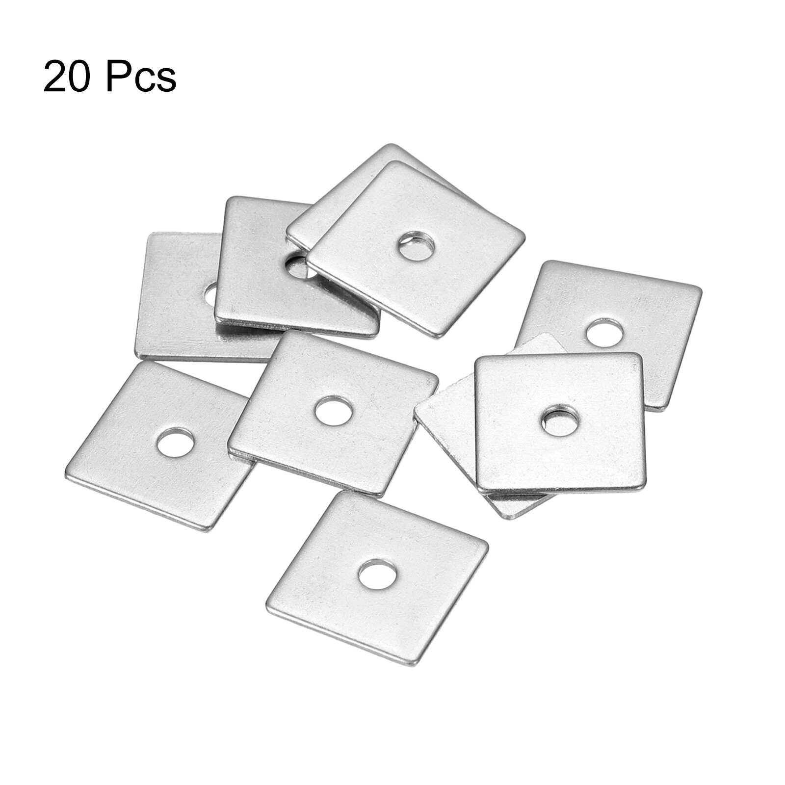 Square Washer, 20pcs M5x30x30x2mm 304 Stainless Steel Square Plate