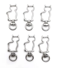 Pack 10 - DIY Metal Snap Hook Cat Lobster Clasp Lanyard Pendant Keyring Keychain