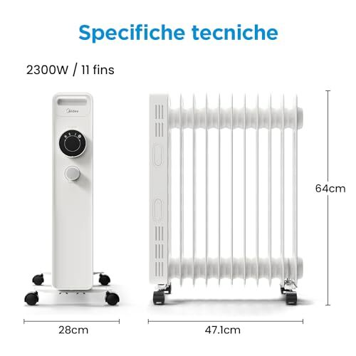 Radiateur À Bain D'Huile Ka-5183-3 Réglages De Chauffe - Thermostat Réglable -2 500 W Max - 13