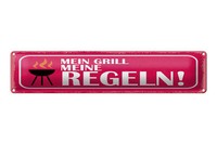 Blechschild Spruch 46X10 Cm Mein Grill Meine Regeln Schild