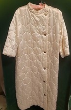 Vintage Satin Quilted Robe Cream