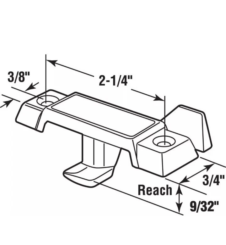 F 2771 trava de faixa, trava de deslocamento profundo, 9/32 pol. Projeção, pacote com 6 - Imagem 3 de 4