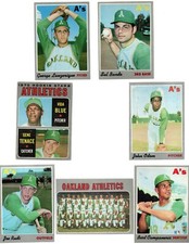 (25) Different 1970 Topps Oakland A's, Fingers, Hunter, Blue! Nice!
