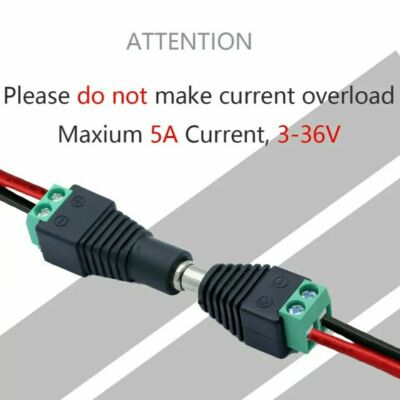 DC 12V Connector Hohlbuchse 5,5x2,1mm HohlPlug Adapter Netzteil Kupplung