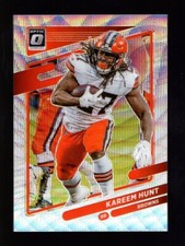 2021 OPTIC PREMIUM BOX SET WAVE PRIZM #142 KAREEM HUNT /299 BROWNS QTY