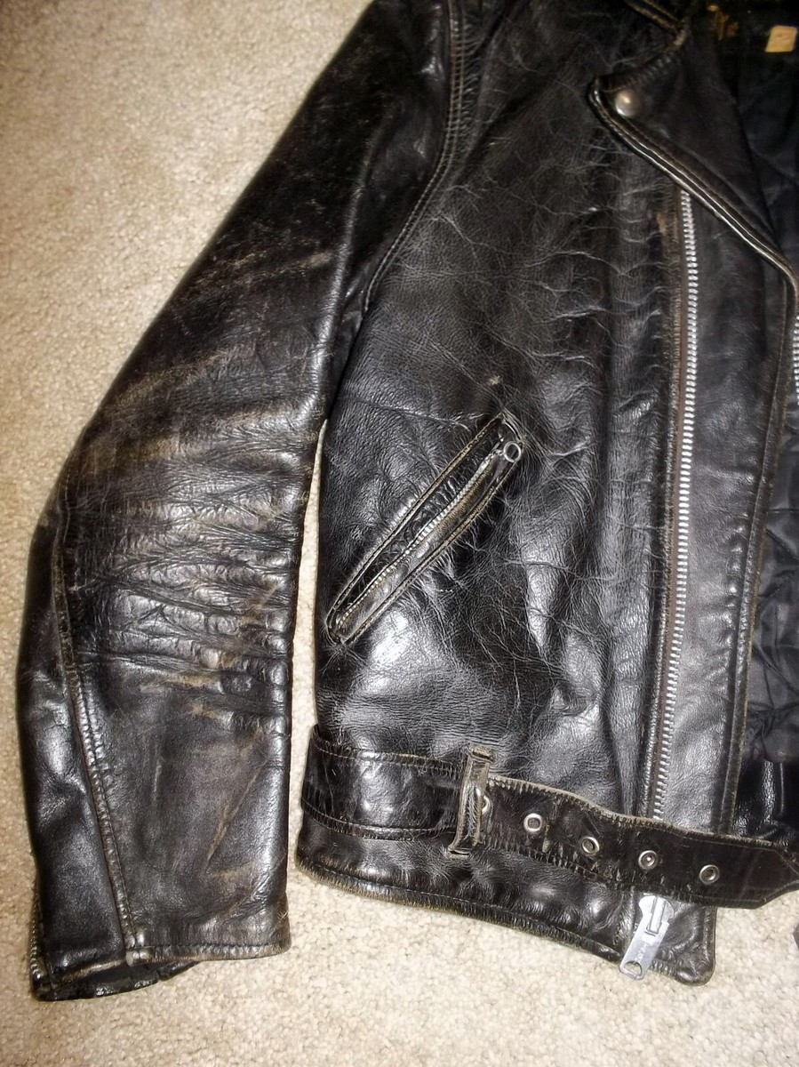 Vtg 50s SCHOTT Perfecto 613 ONE STAR Cactus Label HORSEHIDE