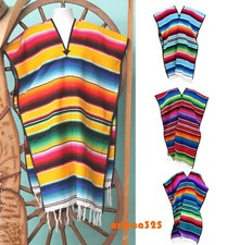 Mexican Poncho Serape Sarape Pancho Adult Size in Many Colors