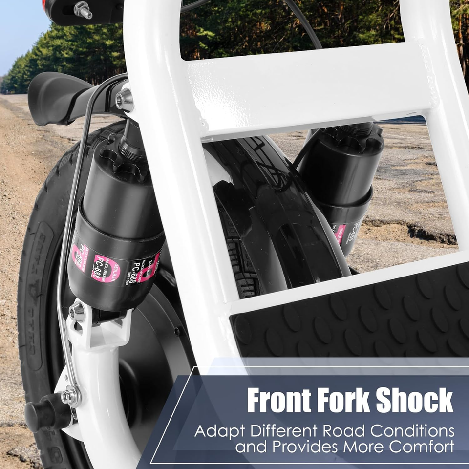 Caroma Peak 1200W Electric Scooter with Seat, 14" Fat Tire Electric