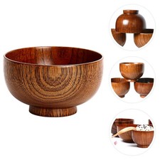 Creative Wooden Fruit Bowl Salad Basin Thick Food Tableware 11X11X6.7 cm