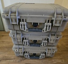 3x (THREE) Peli 1500 Hard Protective Waterproof Case In Tan with Foam Used