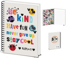 Disney Mickey Mouse A4 Hardback Lined Notebook Journal School Gift Kids Free P&P