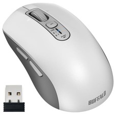 Buffalo Wireless Mouse Silent Fast Scrolling 5 Buttons White BSMBB705WH