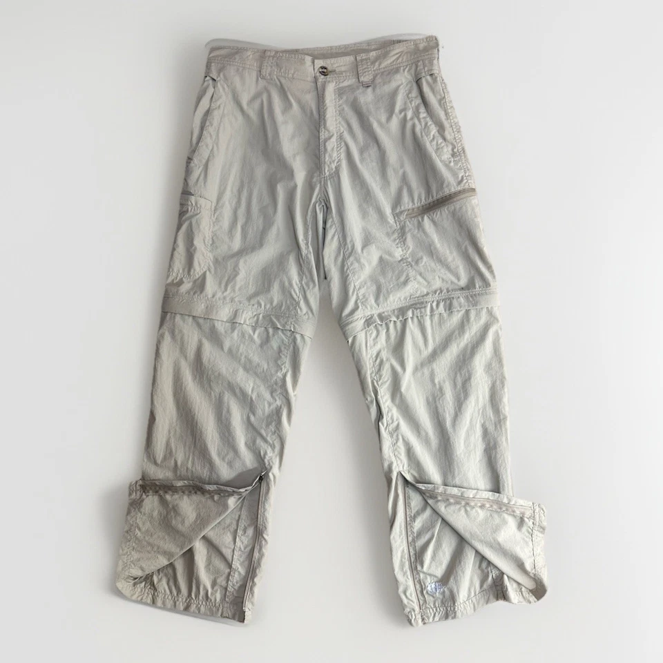 Pantalones/pantalones cortos cargo convertibles Ex Officio beige protector contra insectos 32x30 caminata al aire libre Foto 2 de 4