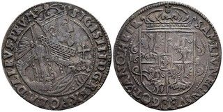GC: Polen Bromberg Ort (1/4 Taler) 1624 Sigismund III. Bydogoszcz Top Erhaltung