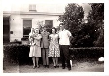 Vintage 1940s Photo WWII Soldier Family Portrait Baby Snapshot