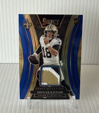 2024 Select Rookie Numbered /35 Jersey Patch Blue Prizm Spencer Rattler Saints
