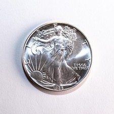 1986 Walking Liberty Silver Dollar 1 oz. Fine Silver 99.9% BU+ Condition 103.43 per troy oz