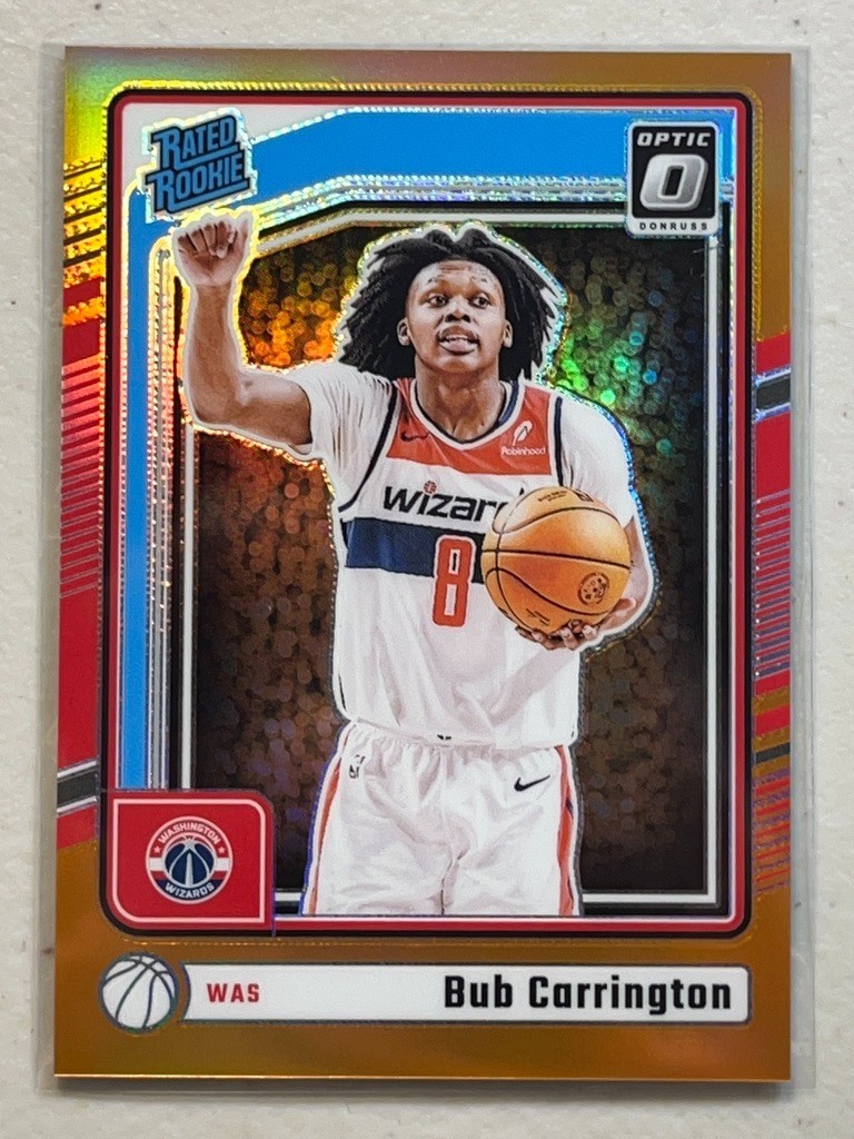 Bub Carrington 2024-25 Donruss Optic /175 Orange Prizm Rated Rookie RC #273