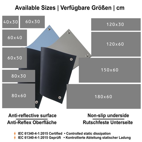 Mata antystatyczna Minadax ESD 60cm x 120cm - z mankietem + przedłużeniem - Zdjęcie 7 z 11