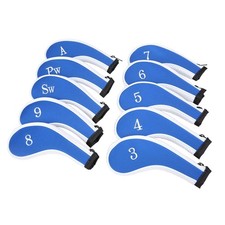 Neoprene Zipper Golf Club Iron Head Covers Iron Covers 10pcs/Set Blue White 