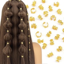 40Pcs Vine Leaf Shaped Alloy Hair Braid Ring Vintage Hair Pin For Women