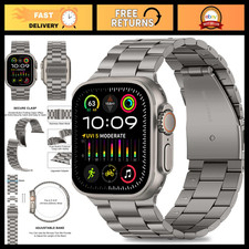 Metal Band for Apple Watch Ultra 49mm, Compatible with Series 4/3/2/1, Durable 