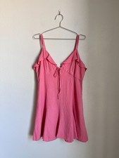 Zara Linen Blend Mini Dress in Coral (Pink) Size LARGE