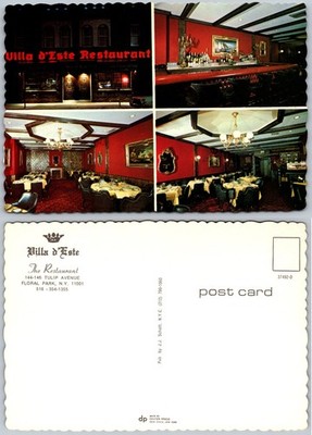 Continental Villa DEste Restaurant Floral Park NY Postcard