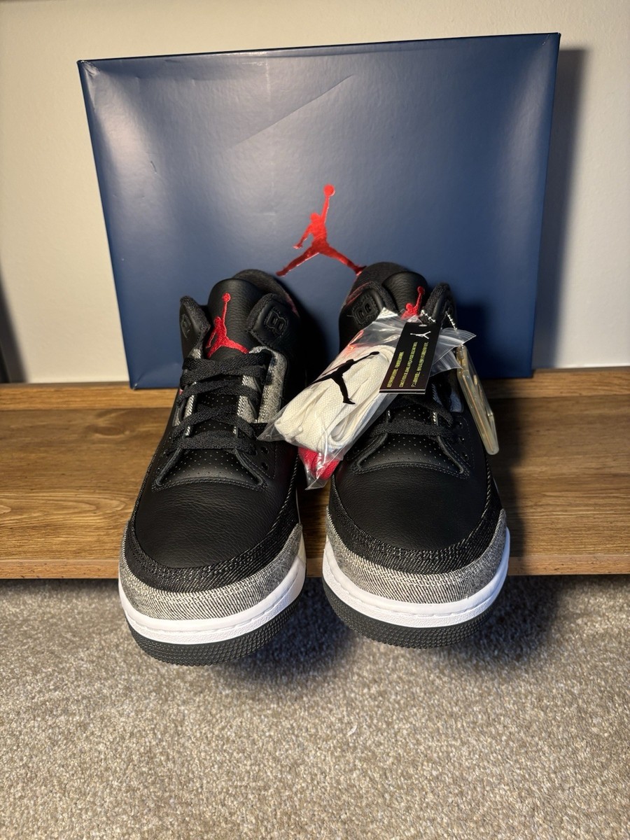 Size 13 - Levi's x Air Jordan 3 Retro SP Black Denim | eBay