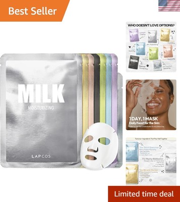 Daily Sheet Mask Variety Pack 7+1 Version 1 Daily Face Masks - Hydrate, Clari...