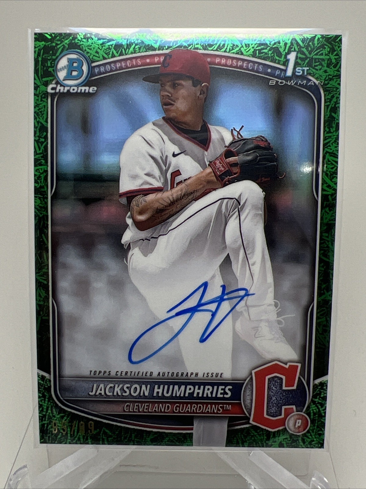 2025 Bowman Chrome Baseball Jackson Humphries Green Grass 1st Auto /99