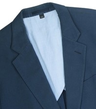 Men's 40 R J Crew Ludlow Navy Blue 100 Spinker Drill Italian Cotton Sport Coat