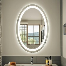 Oval Bathroom Mirror 20x 28, Lighted Vanity Mirror for Wall, Anti-Fog, Shatte...