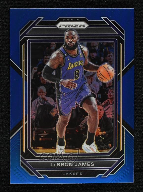 2022-23 Panini Prizm Blue Prizm 77/199 LeBron James #134 hs9