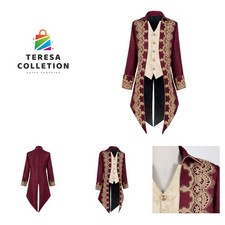 Men  s Steampunk Victorian Medieval Pirate Tailcoat