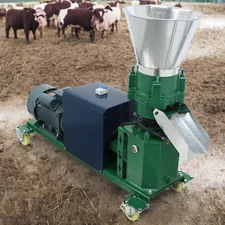 4 Head Rollers Chicken Feed Pellet Mill Machine 5mm Plate Feed Granulator 220V