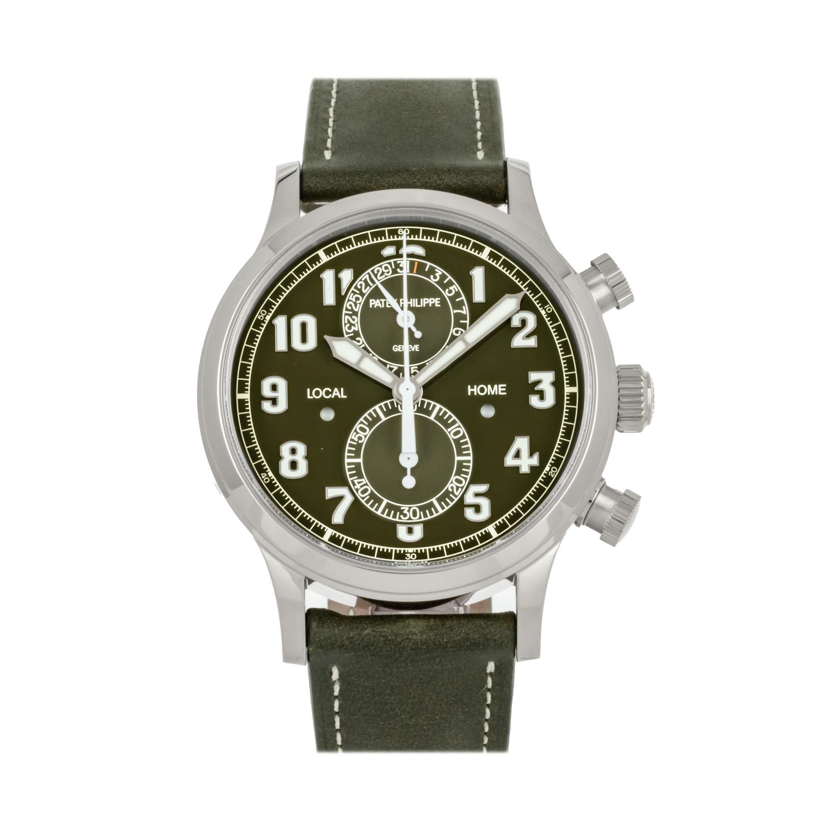 Patek Philippe Complications Calatrava Pilot Travel Time Chrono Watch 5924G-010