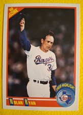 1990 Score Baseball Nolan Ryan Texas Rangers Base 1989 Highlight NM HOF #696