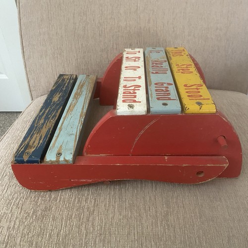 Vintage Kinder Tritthocker Stuhl Sitz Ständer klappbar Primär Splitt Farbe - Bild 6 von 10