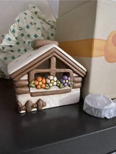 Thun Casetta Porta Tealight Baita  Con Fiori e Scatola Nuova