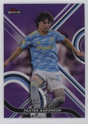 2022 Topps Finest MLS Purple Refractor 40/250 Paxten Aaronson #17 1hq0
