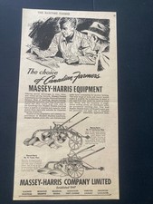 1945 CANADIAN JOHN MASSEY HARRIS TRACTOR AD ADVERTISEMENT MODEL #27 #26 PLOWS