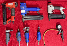 Lot Of 8 Assorted Air Tools Die Grinder Brad Nailer Cut-off Tool Stapler Etc.