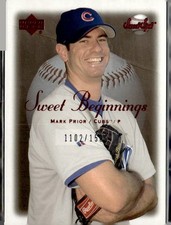 2001 Sweet Spot Mark Prior Sweet Beginnings Rookie Serial #1102/1500 Card #2139. rookie card picture